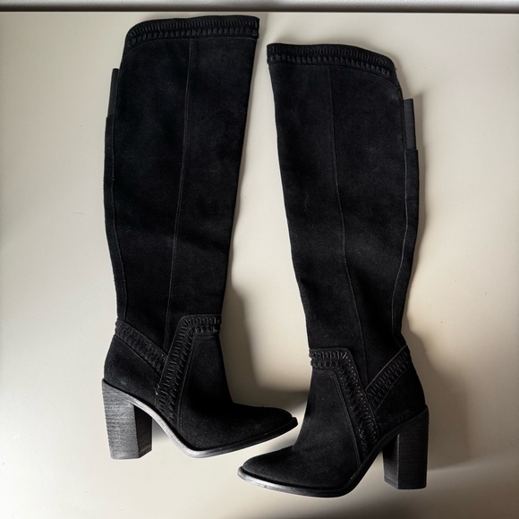 Vince Camuto Madolee Over The Knee Black Suede Boots Size 7.5 - Picture 3 of 14